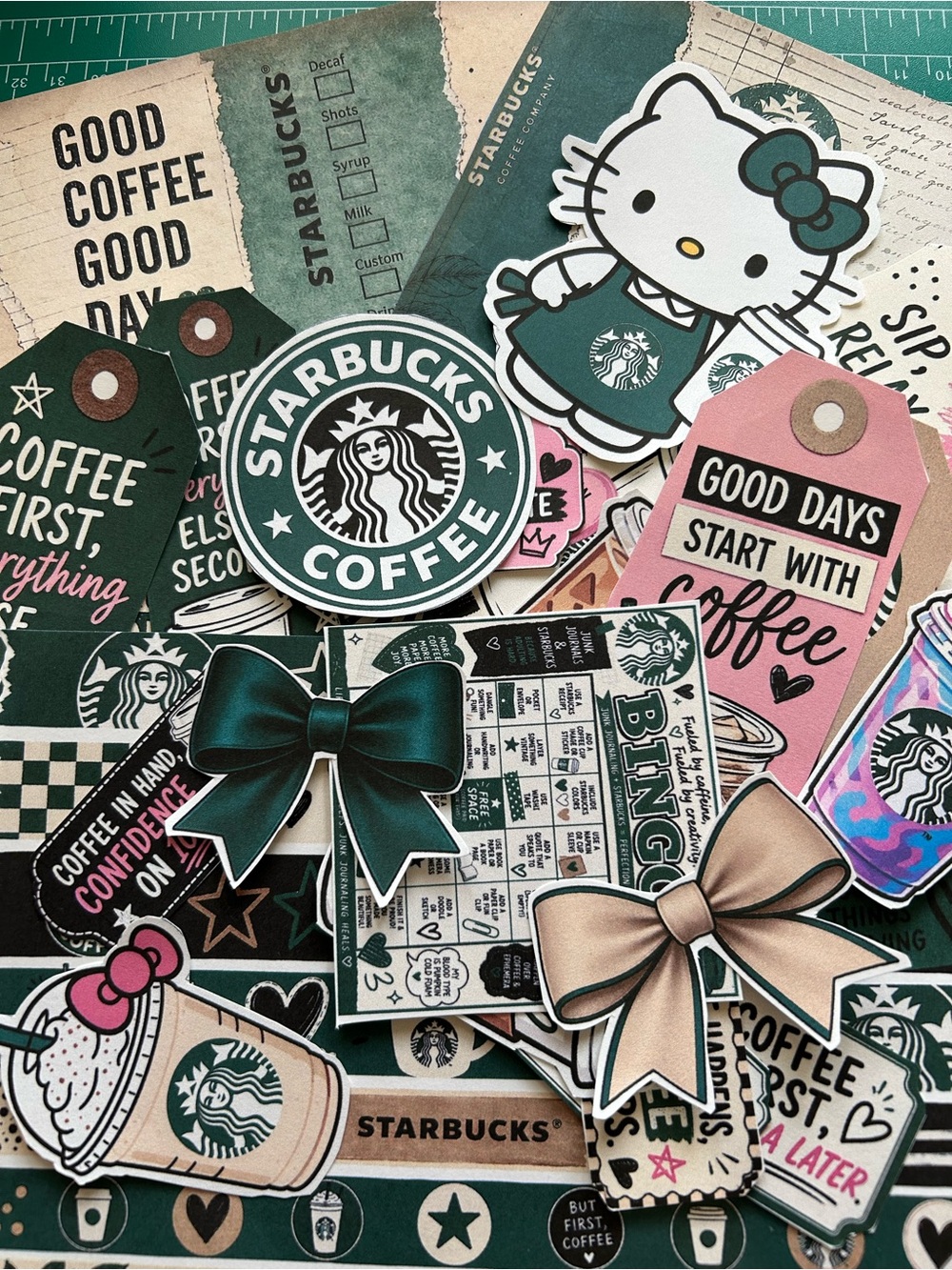 Starbucks-Themed Ephemera Pack for Planners and Journals